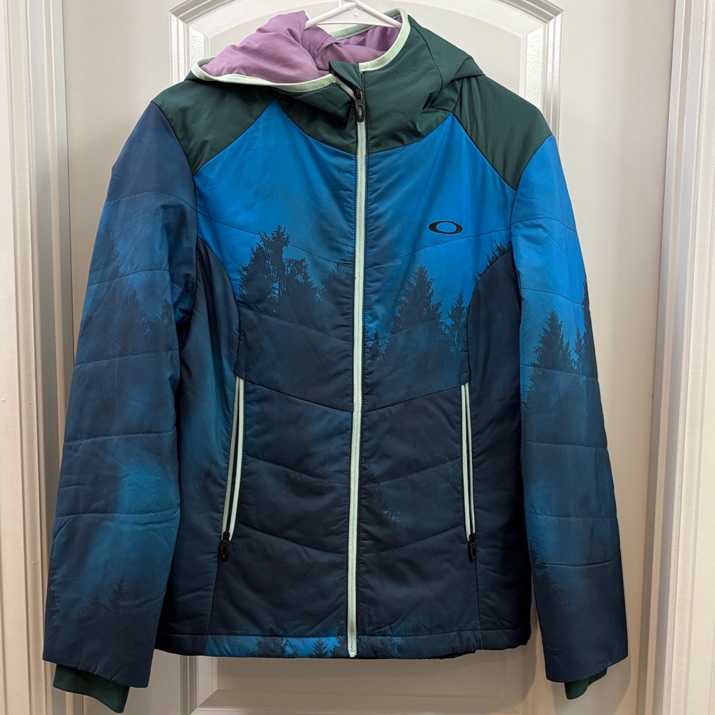Oakley Forest Design Jacket In Blue And Green